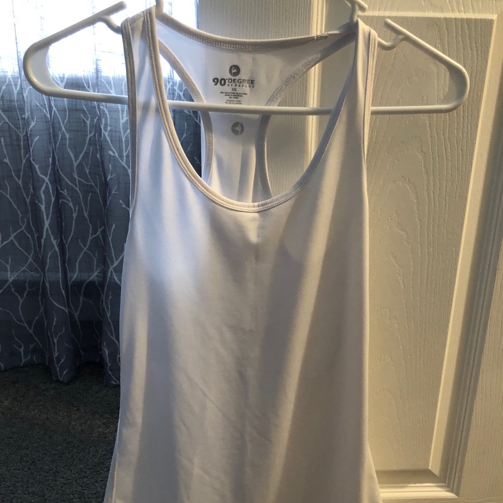 White work out racer back